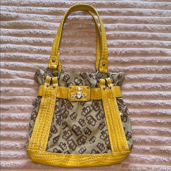 Handbags - Yellow and Brown kathy Van Zeeland Tote Bag y2k brand new vintage